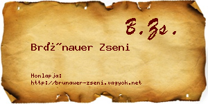 Brünauer Zseni névjegykártya